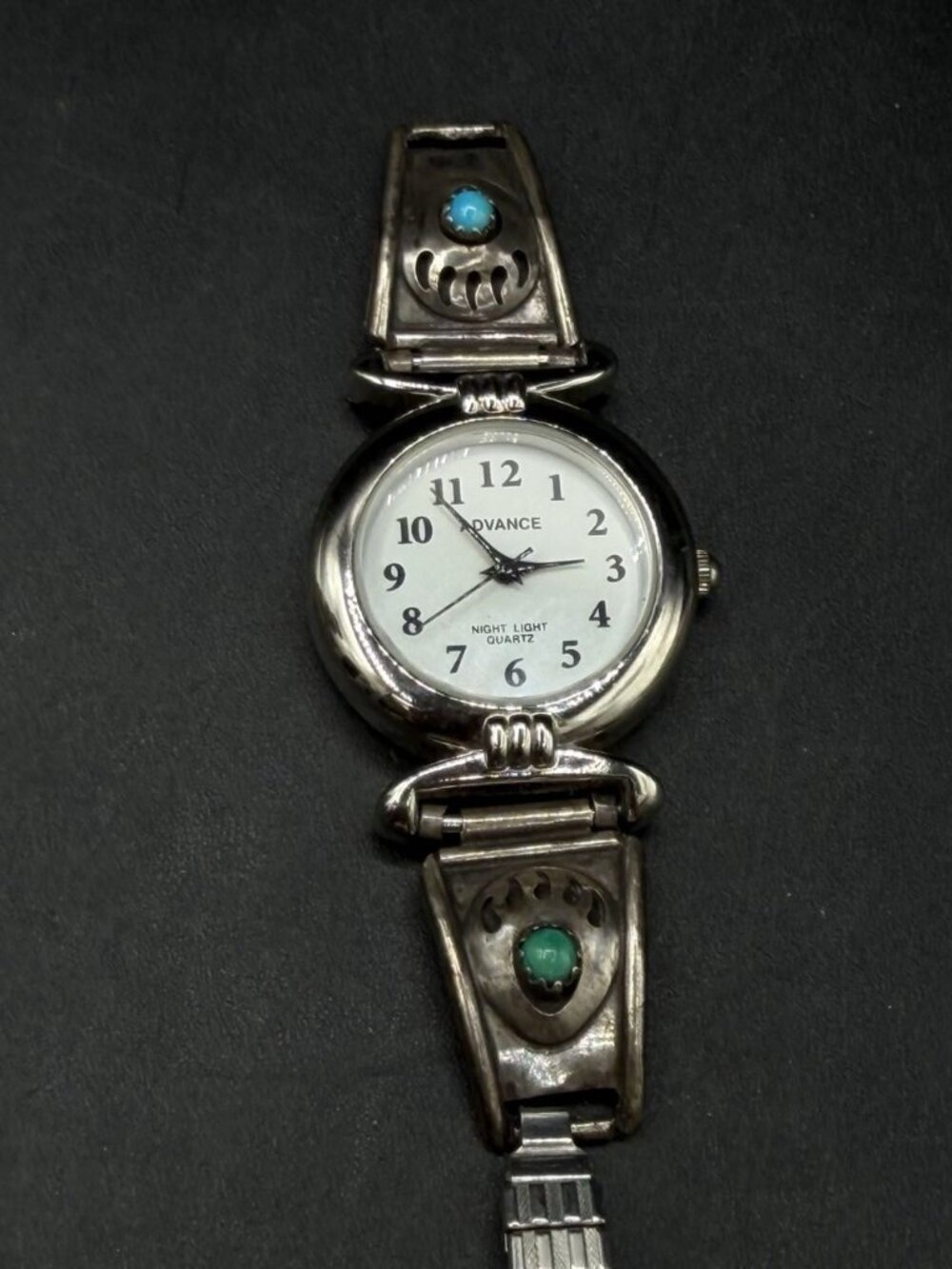 ET Ervin Tsosie Bear Paw Native American Southwest Advance Watch Band Vintage